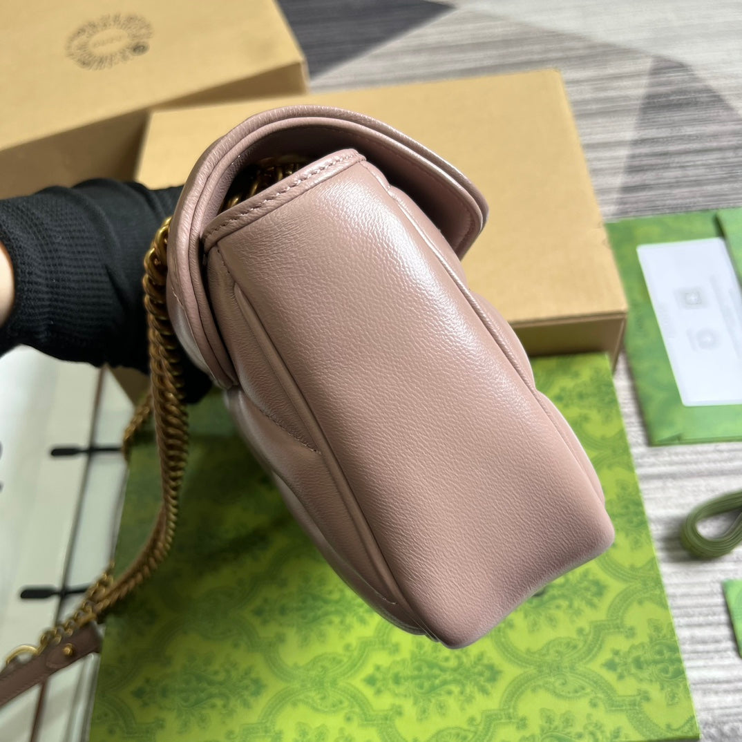SAC GG MARMONT MOYEN 26 EN CUIR D'AGNEAU ROSE VIF