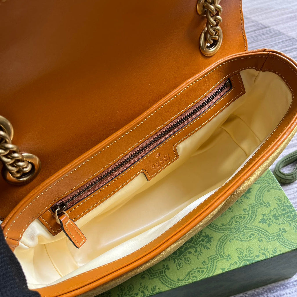 SAC GG MARMONT MOYEN 26 EN VELOURS DORÉ