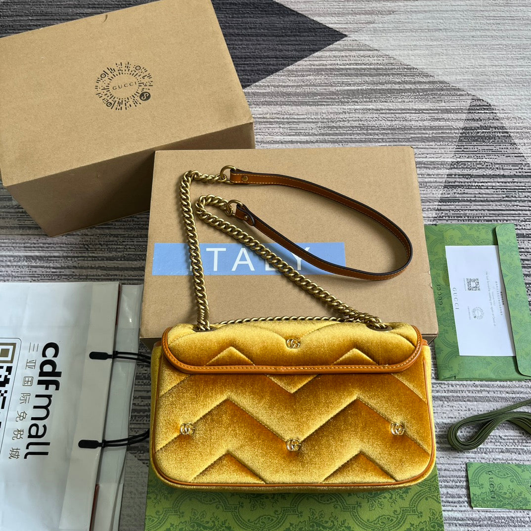 SAC GG MARMONT MOYEN 26 EN VELOURS DORÉ