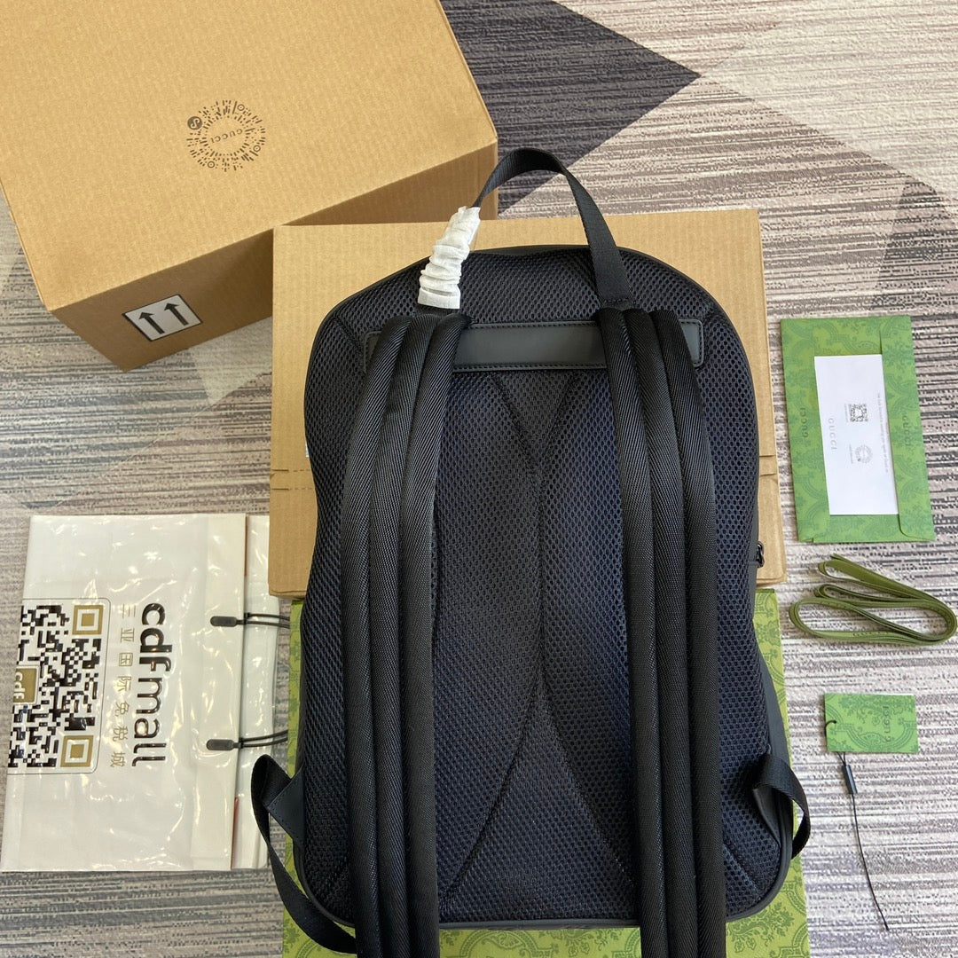 SAC À DOS GG 34 EN CUIR DE VEAU NOIR