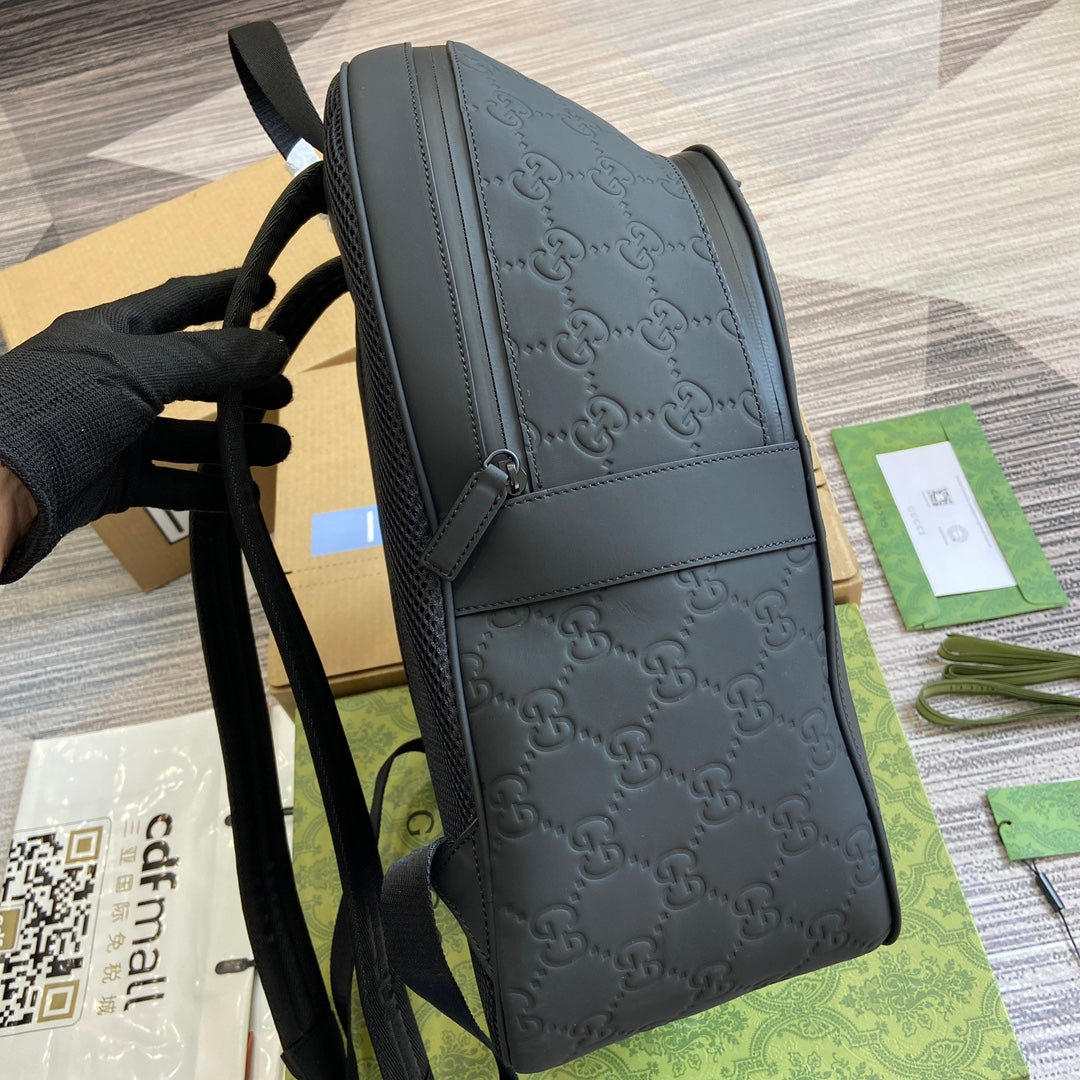 SAC À DOS GG 34 EN CUIR DE VEAU NOIR