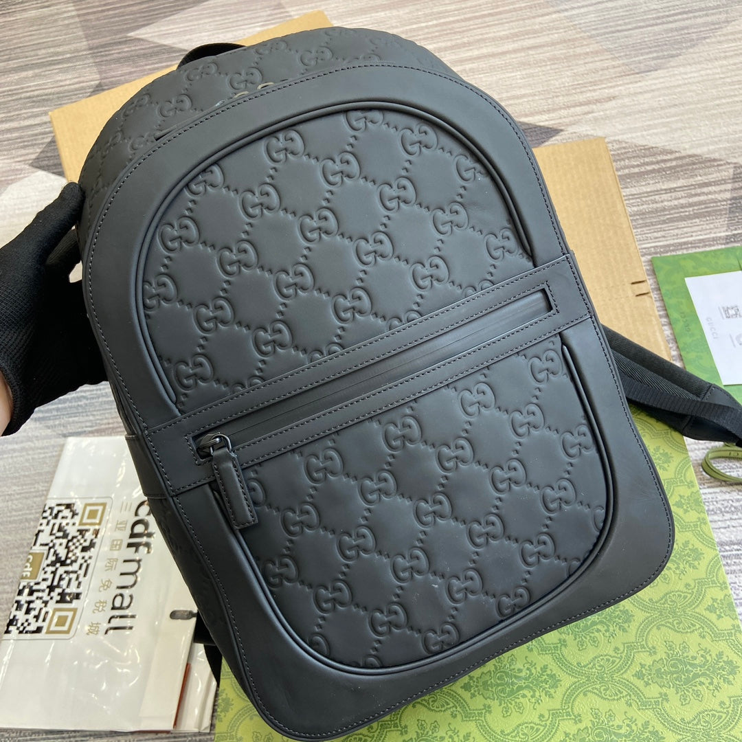 SAC À DOS GG 34 EN CUIR DE VEAU NOIR