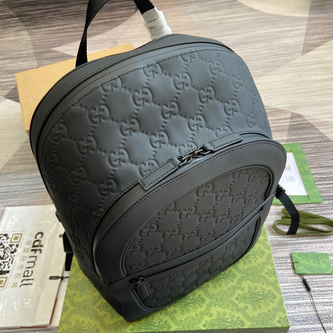 SAC À DOS GG 34 EN CUIR DE VEAU NOIR