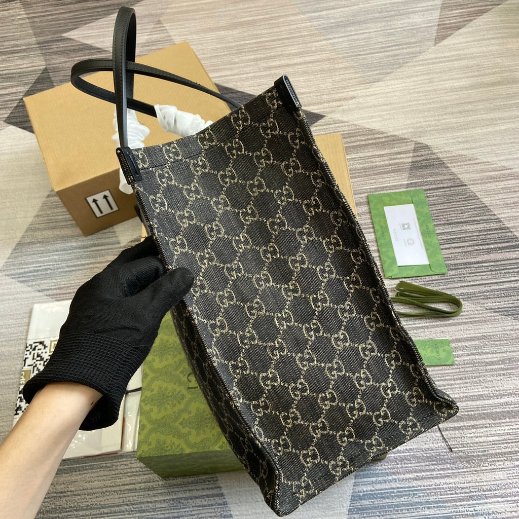 Grand sac fourre-tout OPHIDIA GG 41 en denim noir