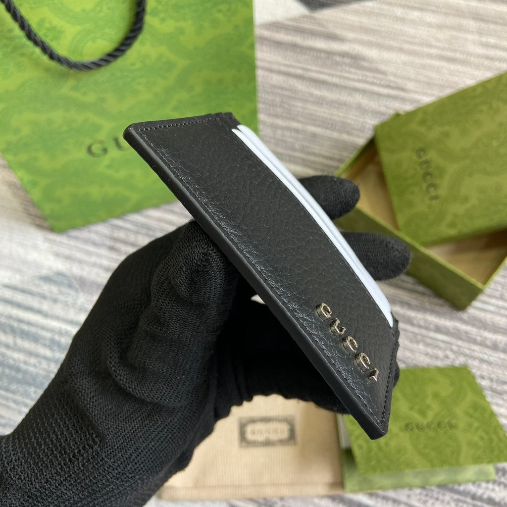 ブラックカーフスキン製カードホルダー10枚