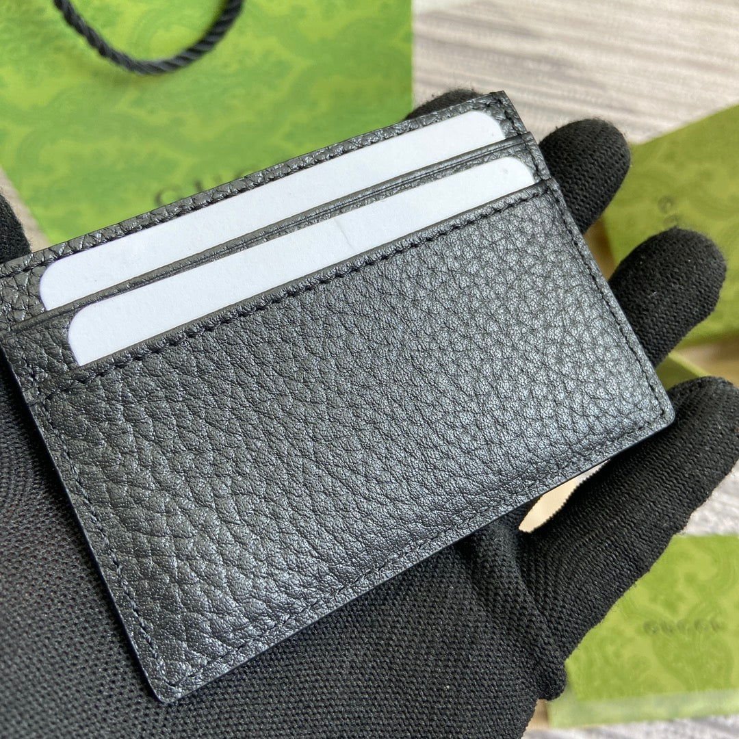 ブラックカーフスキン製カードホルダー10枚