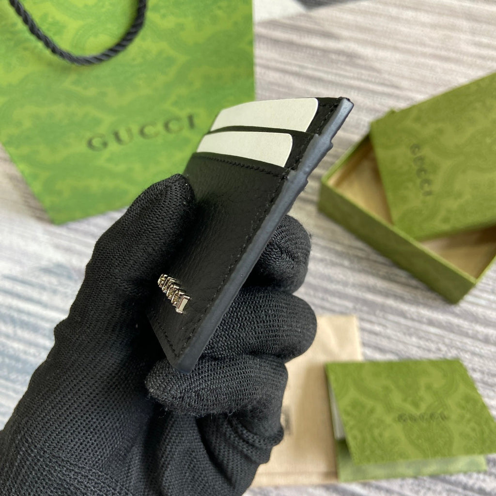 ブラックカーフスキン製カードホルダー10枚