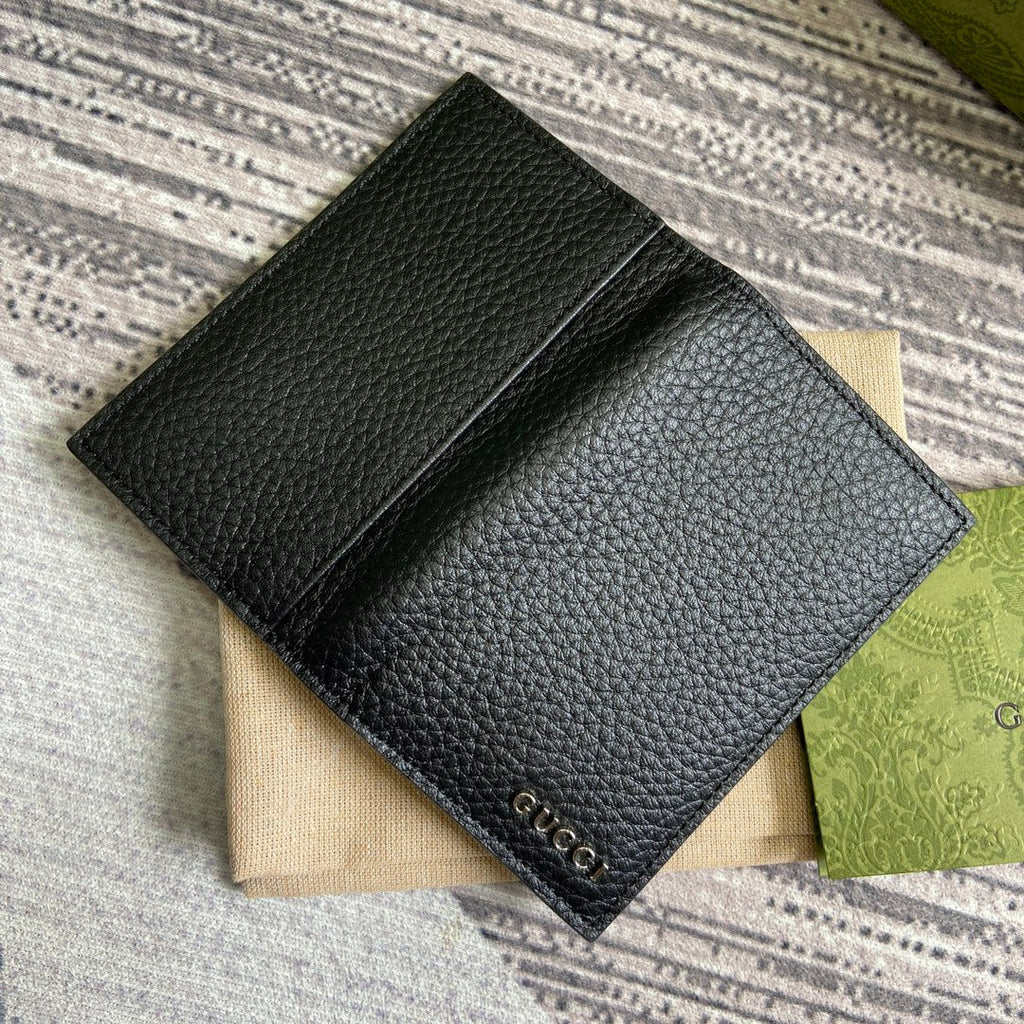 PORTE-CARTES LONG 12 EN CUIR DE VEAU NOIR