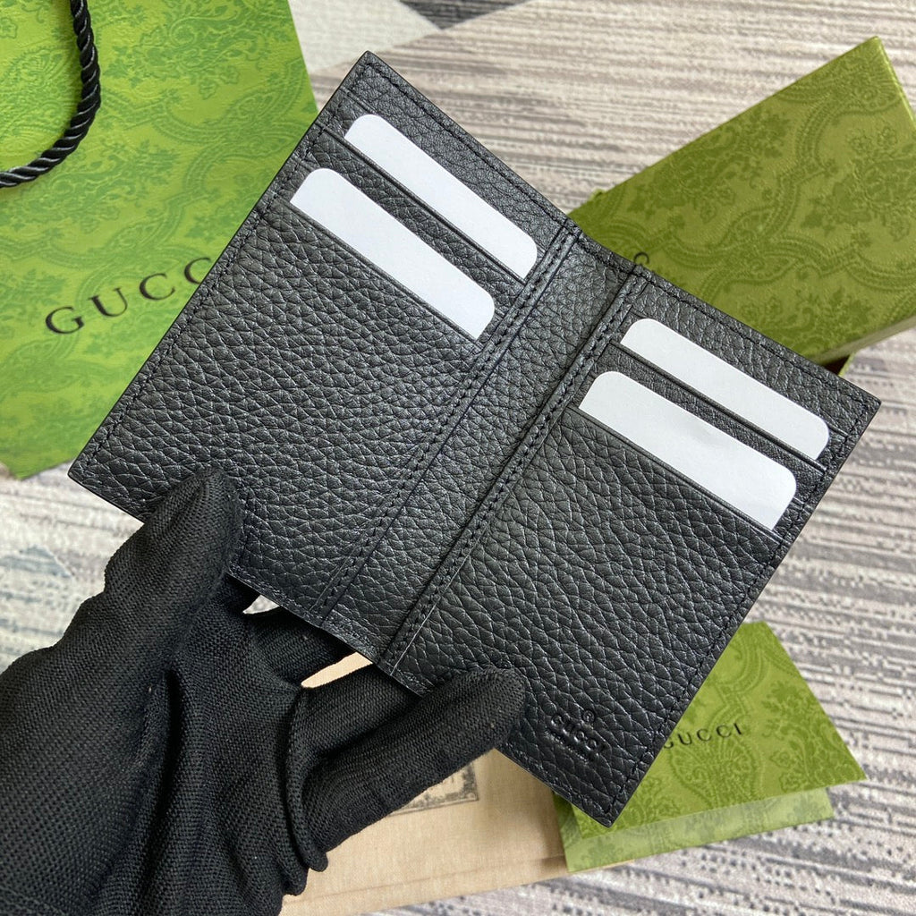 PORTE-CARTES LONG 12 EN CUIR DE VEAU NOIR