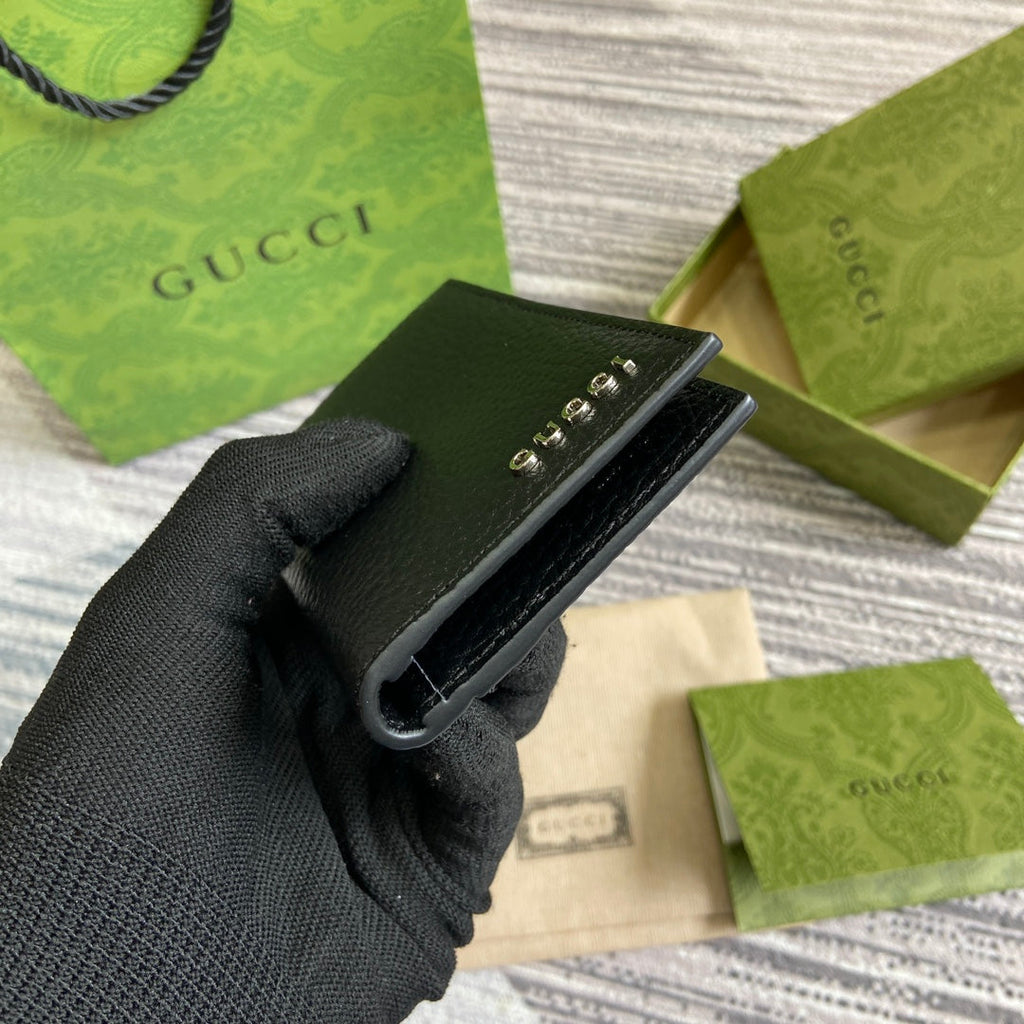 PORTE-CARTES LONG 12 EN CUIR DE VEAU NOIR