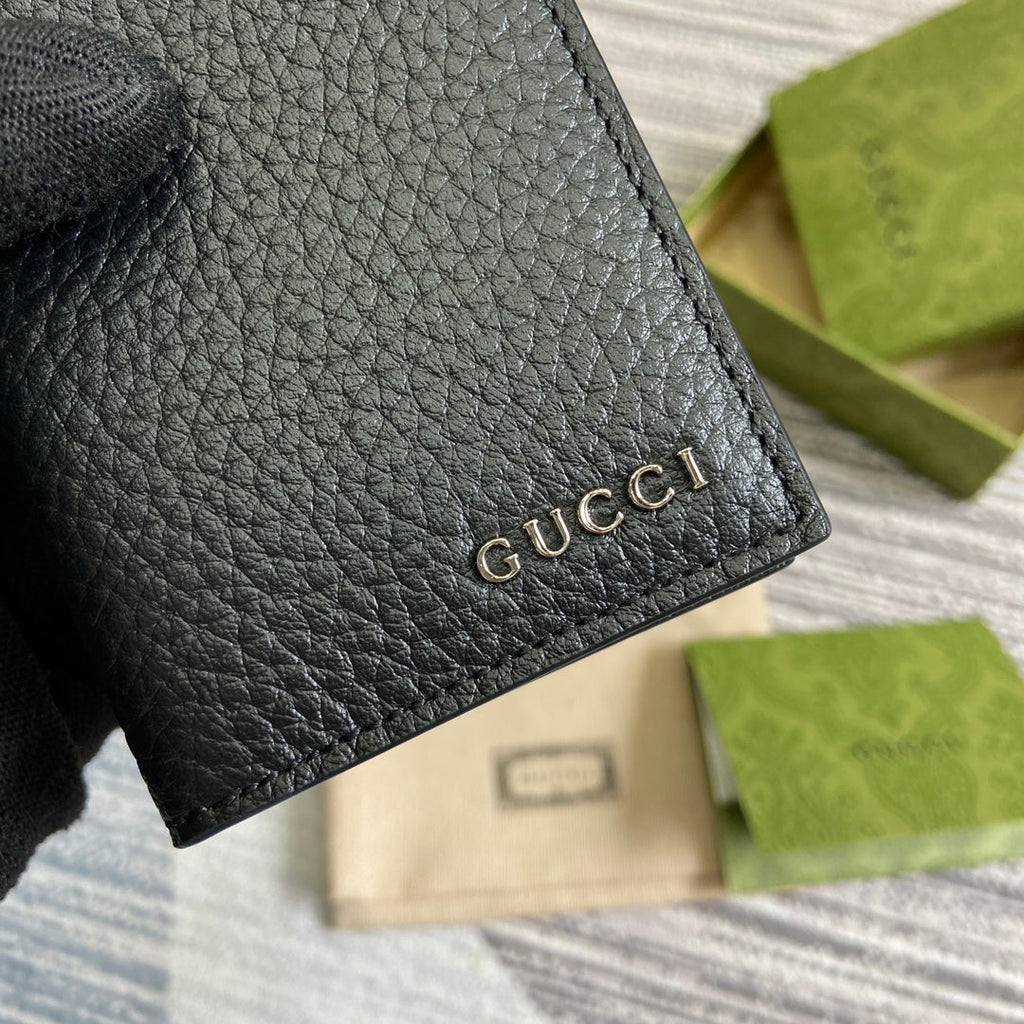 PORTE-CARTES LONG 12 EN CUIR DE VEAU NOIR