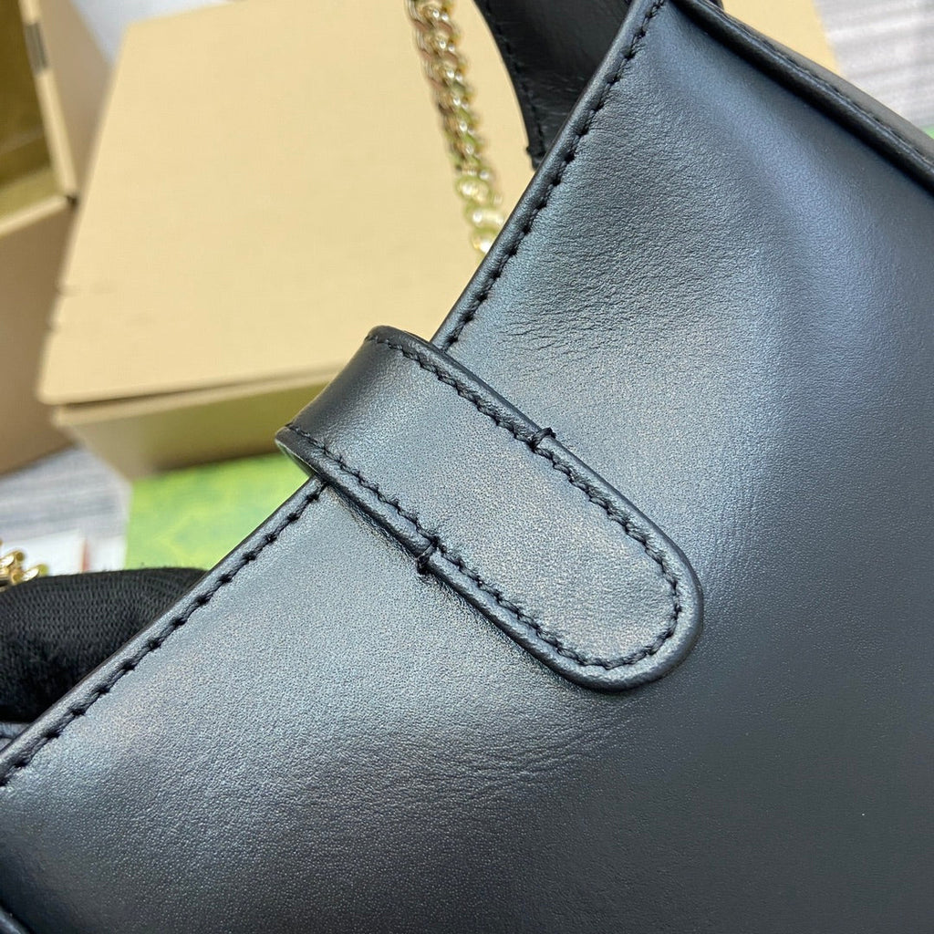 ジャッキー・ノッテ ミニバッグ 19インチ ブラック カーフスキン ゴールド金具