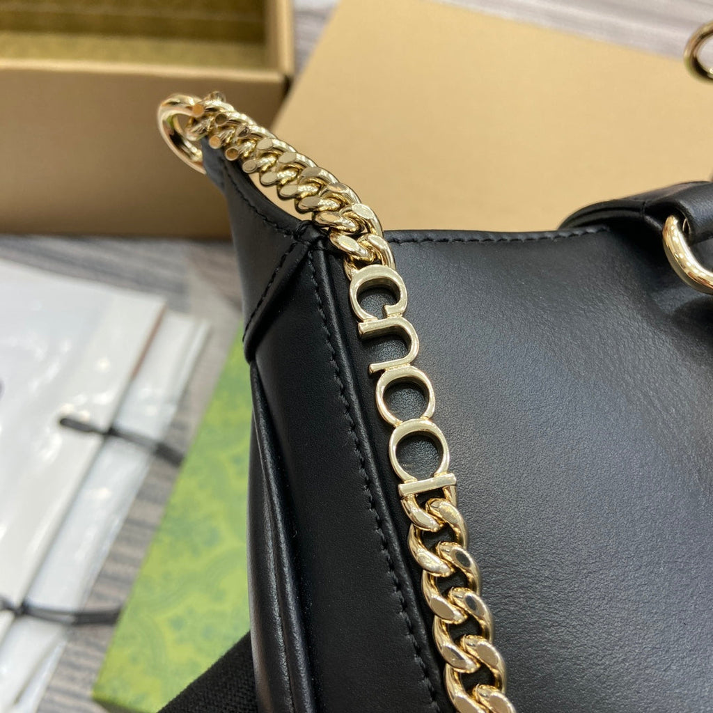ジャッキー・ノッテ ミニバッグ 19インチ ブラック カーフスキン ゴールド金具