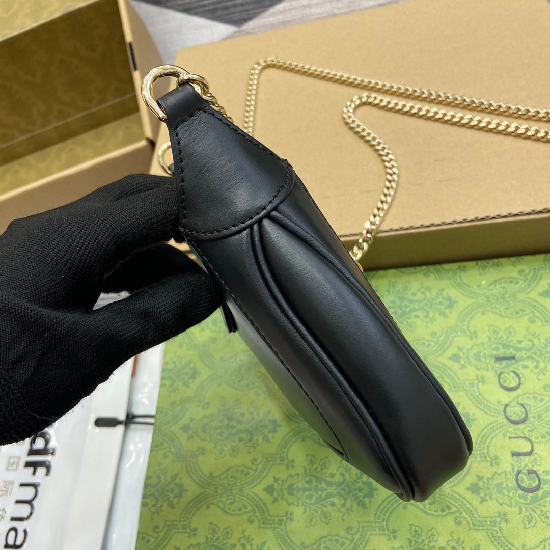 ジャッキー・ノッテ ミニバッグ 19インチ ブラック カーフスキン ゴールド金具