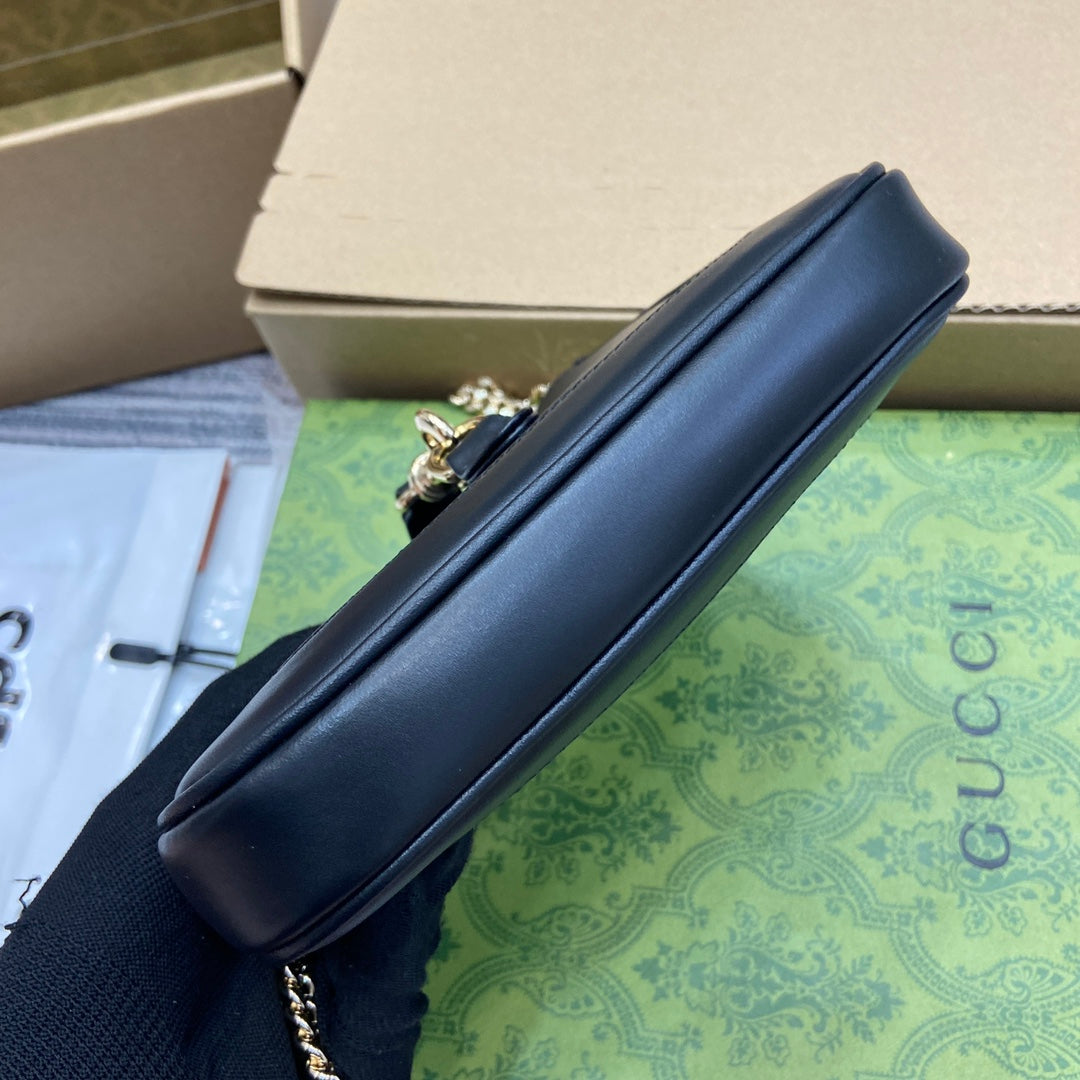 ジャッキー・ノッテ ミニバッグ 19インチ ブラック カーフスキン ゴールド金具