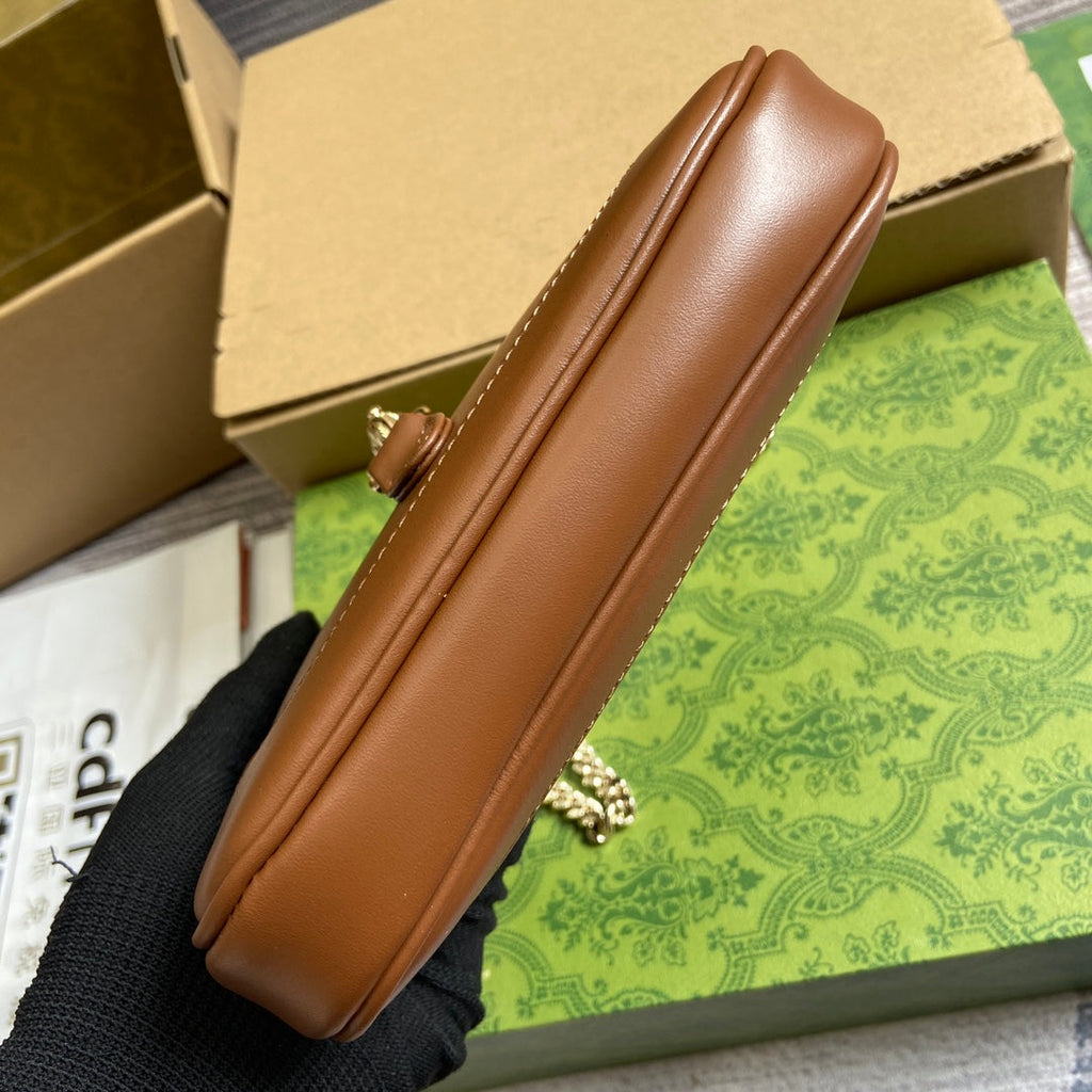 ジャッキー・ノッテ ミニバッグ 19インチ タウニーブラウン カーフスキン ゴールド金具