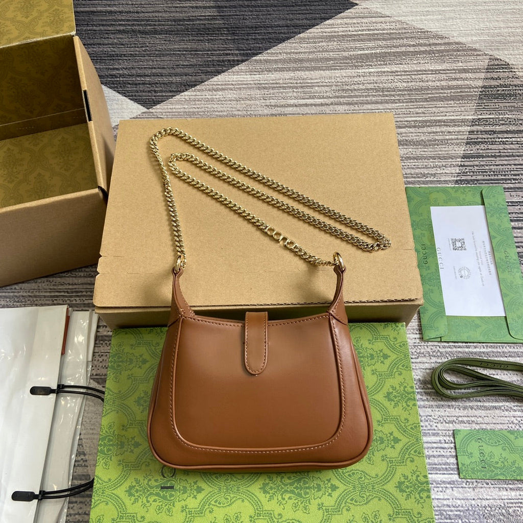 ジャッキー・ノッテ ミニバッグ 19インチ タウニーブラウン カーフスキン ゴールド金具