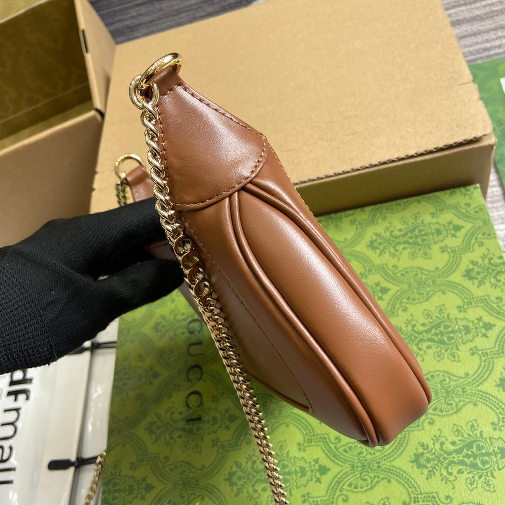 ジャッキー・ノッテ ミニバッグ 19インチ タウニーブラウン カーフスキン ゴールド金具