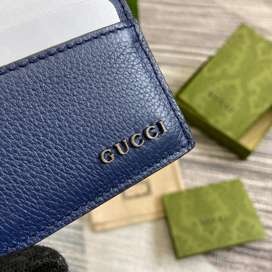 PORTE-CARTES 10 EN CUIR DE VEAU BLEU CLASSIQUE