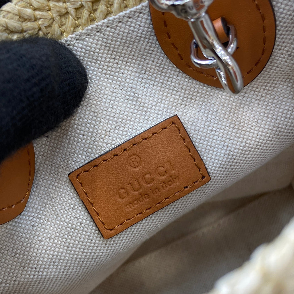MINI SAC CABAS EN RAPHIA AVEC LOGO 18