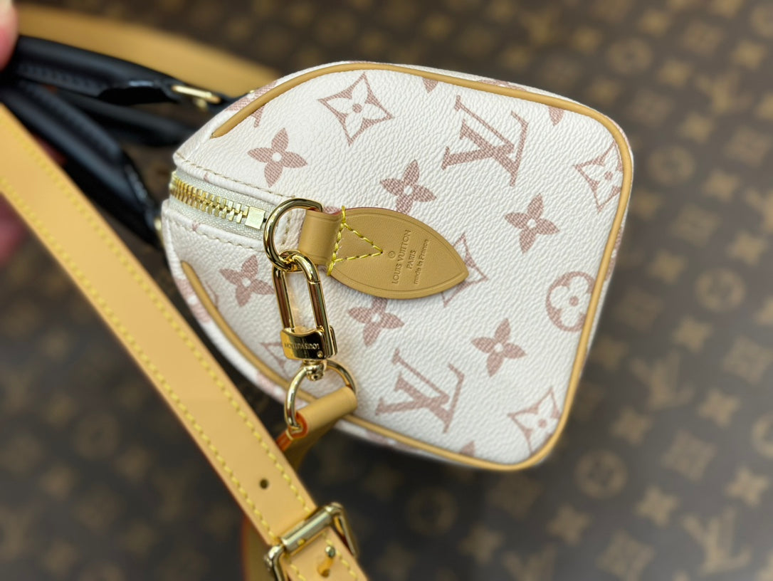 SPEEDY BANDOULIERE 20 MONOGRAM DUNE COATED CANVAS