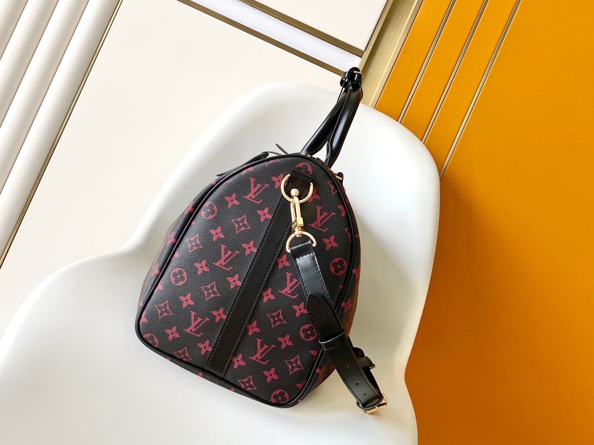 KEEPALL BANDOULIÈRE 45 EN TOILE TOMETTE MONOGRAMME NOIRE