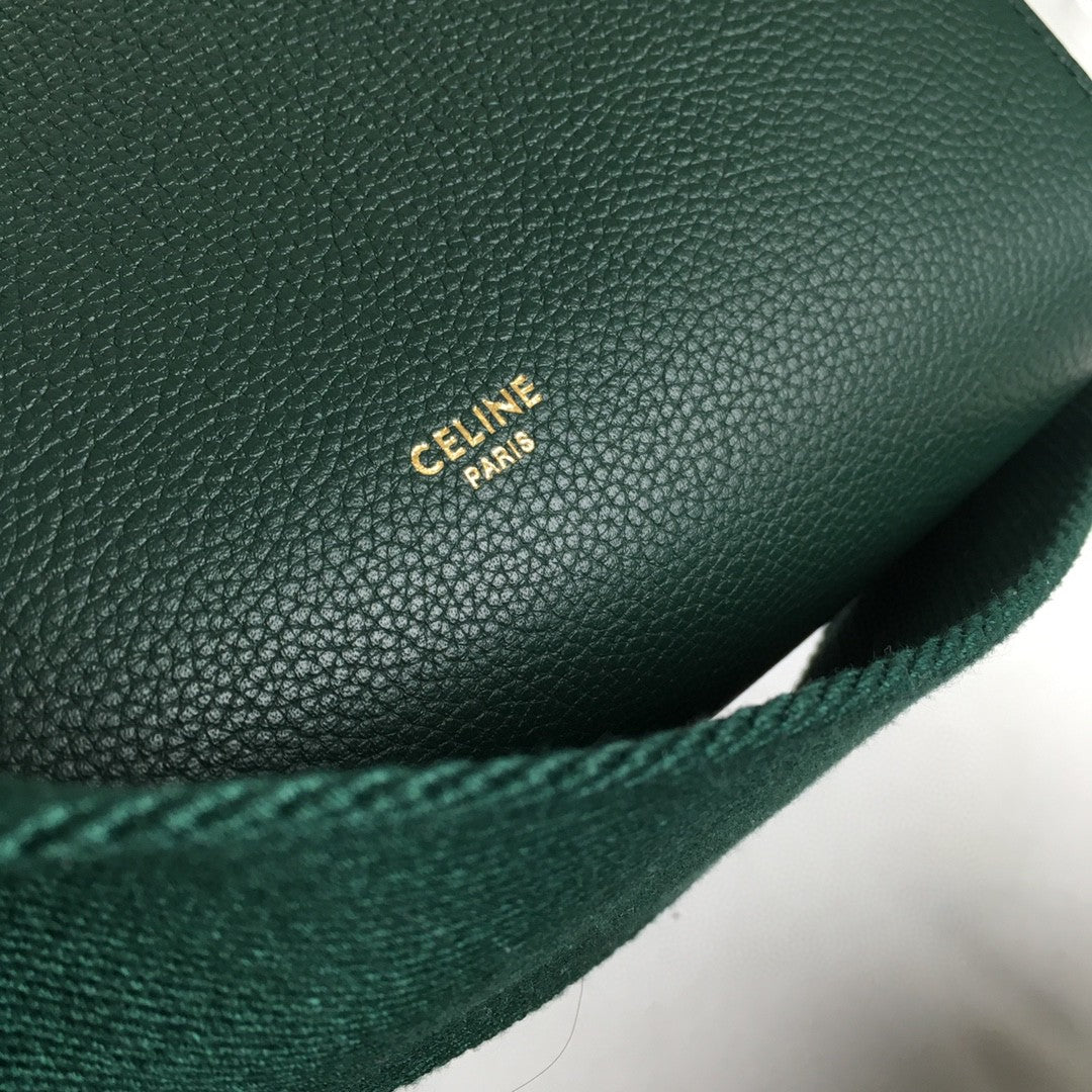 SAC SANGLE SEAU SEAU 24 CUIR DE VEAU VERT FORÊT