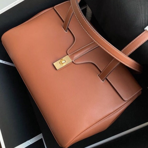 SAC SOUPLE 32 CUIR DE VEAU LISSE TAN