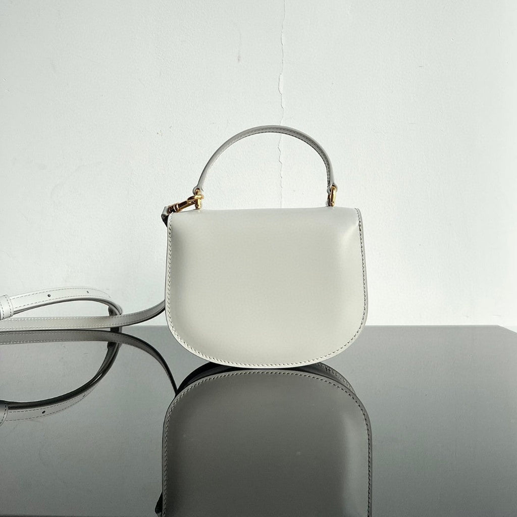 TRIOMPHE 15  WHITE CALFSKIN HANDBAG