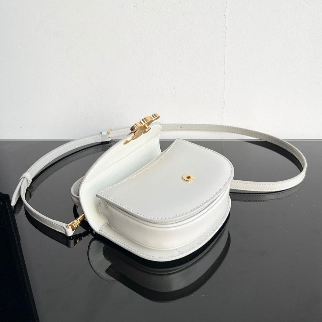 SAC À MAIN TRIOMPHE 15 EN CUIR DE VEAU BLANC