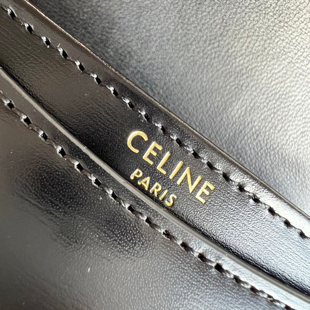 TRIOMPHE 15 BLACK CALFSKIN HANDBAG