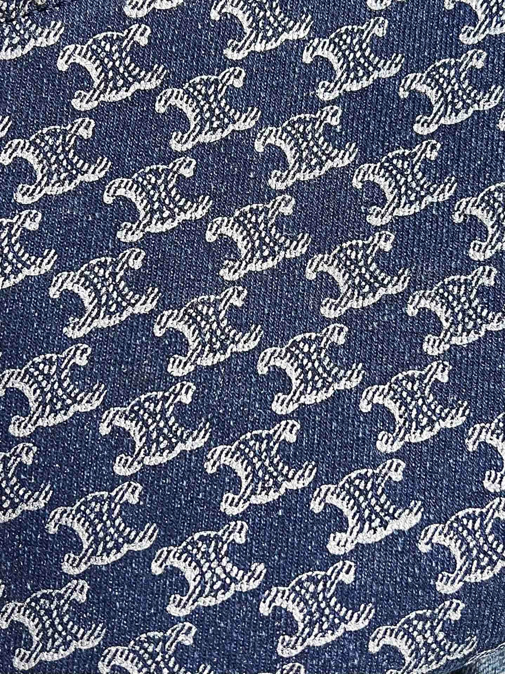 PETIT CABAS THAÏS 25,5 MONOGRAMME BLEU DENIM TRIOMPHE CUIR DE VEAU