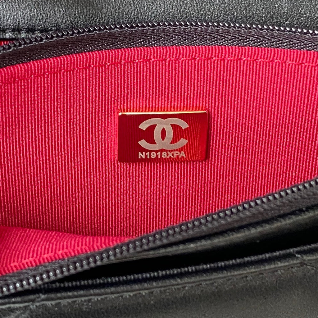 19 WOC 19CM CUIR D'AGNEAU NOIR QUINCAILLERIE OR
