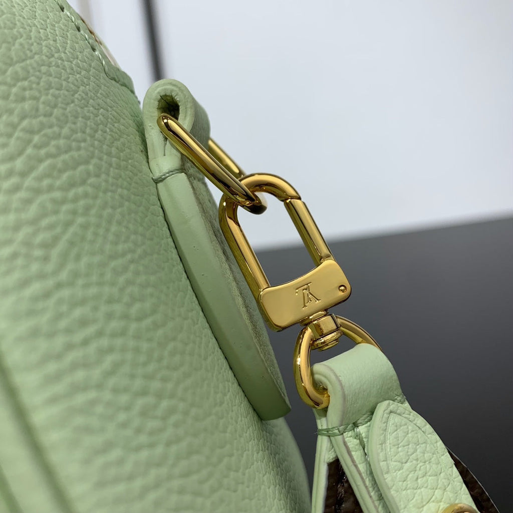 SPEEDY 18 EN CUIR DE VEAU VERT PASTEL ACIER DORÉ