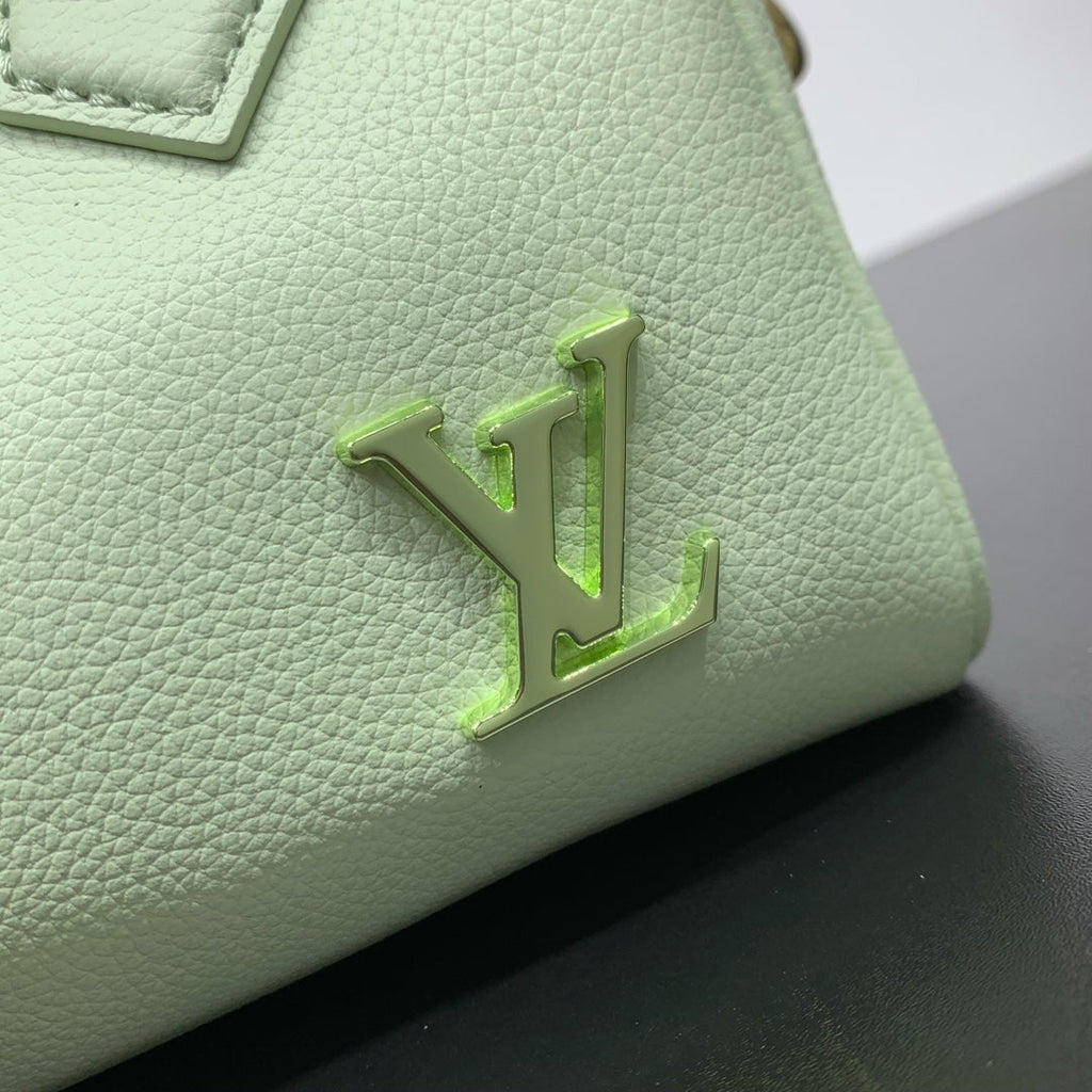 SPEEDY 18 EN CUIR DE VEAU VERT PASTEL ACIER DORÉ