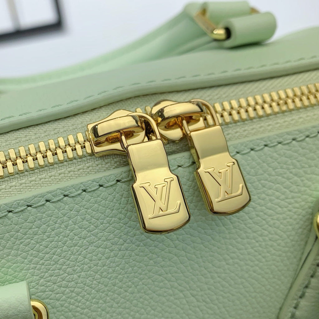 SPEEDY 18 EN CUIR DE VEAU VERT PASTEL ACIER DORÉ