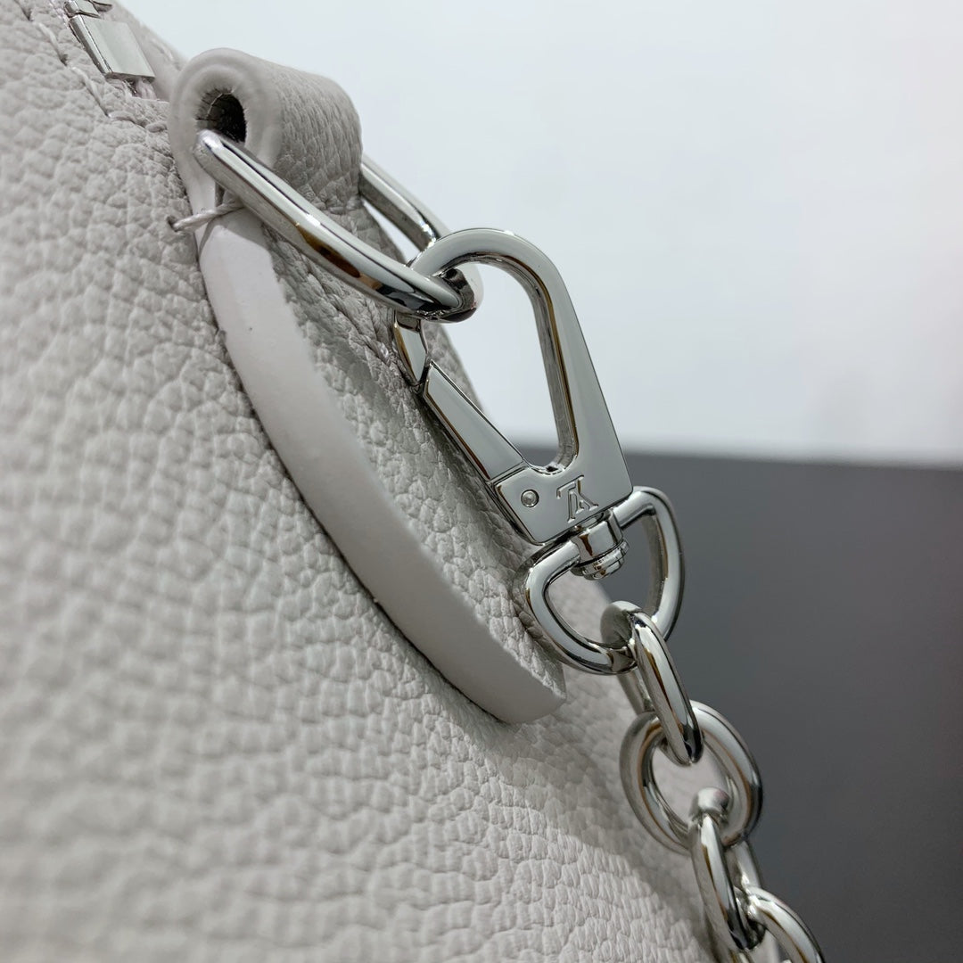 LV SPEEDY BANDOULIERE 20 BRUME GRIS MONOGRAMME EMPREINTE CUIR 205495