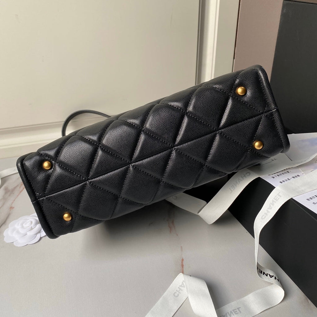 SAC CABAS 24A 30CM NOIR CAVIAR QUINCAILLERIE OR
