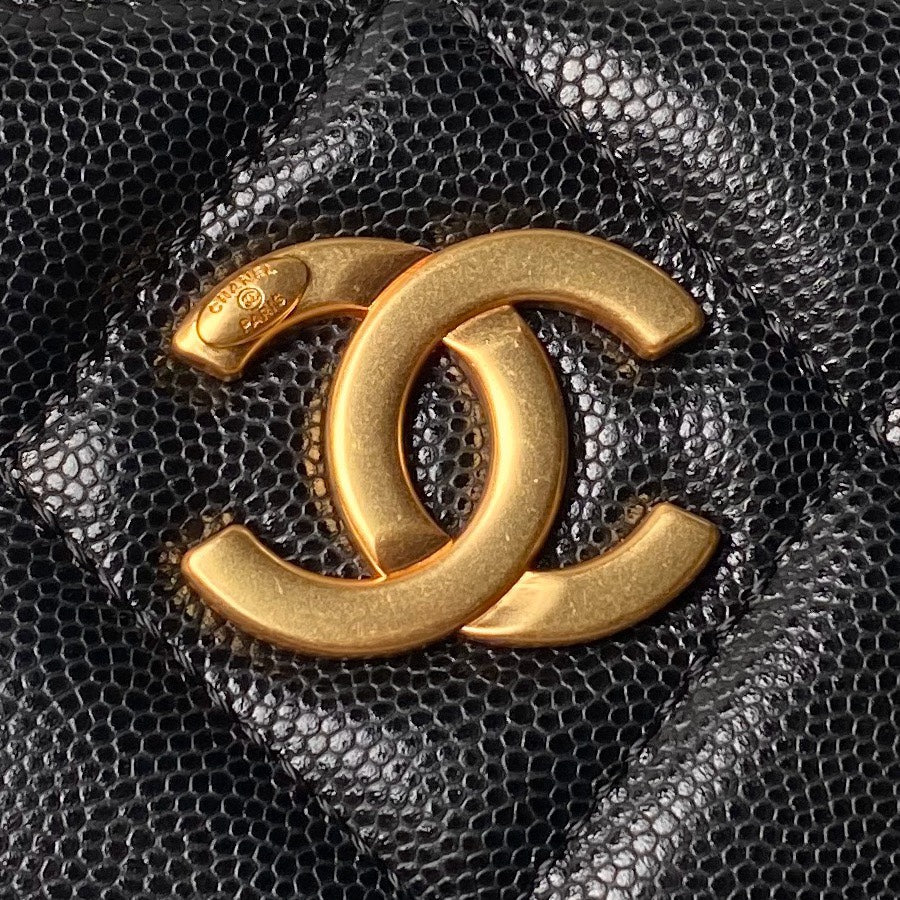 SAC CABAS 24A 30CM NOIR CAVIAR QUINCAILLERIE OR