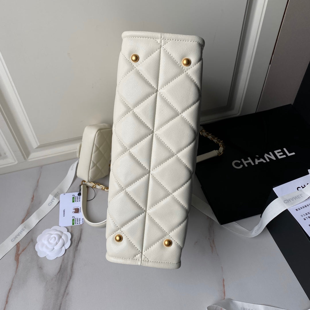 SAC CABAS 24A 30CM CRÈME CAVIAR QUINCAILLERIE OR
