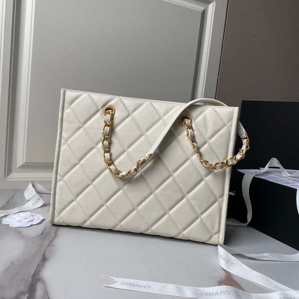 SAC CABAS 24A 30CM CRÈME CAVIAR QUINCAILLERIE OR