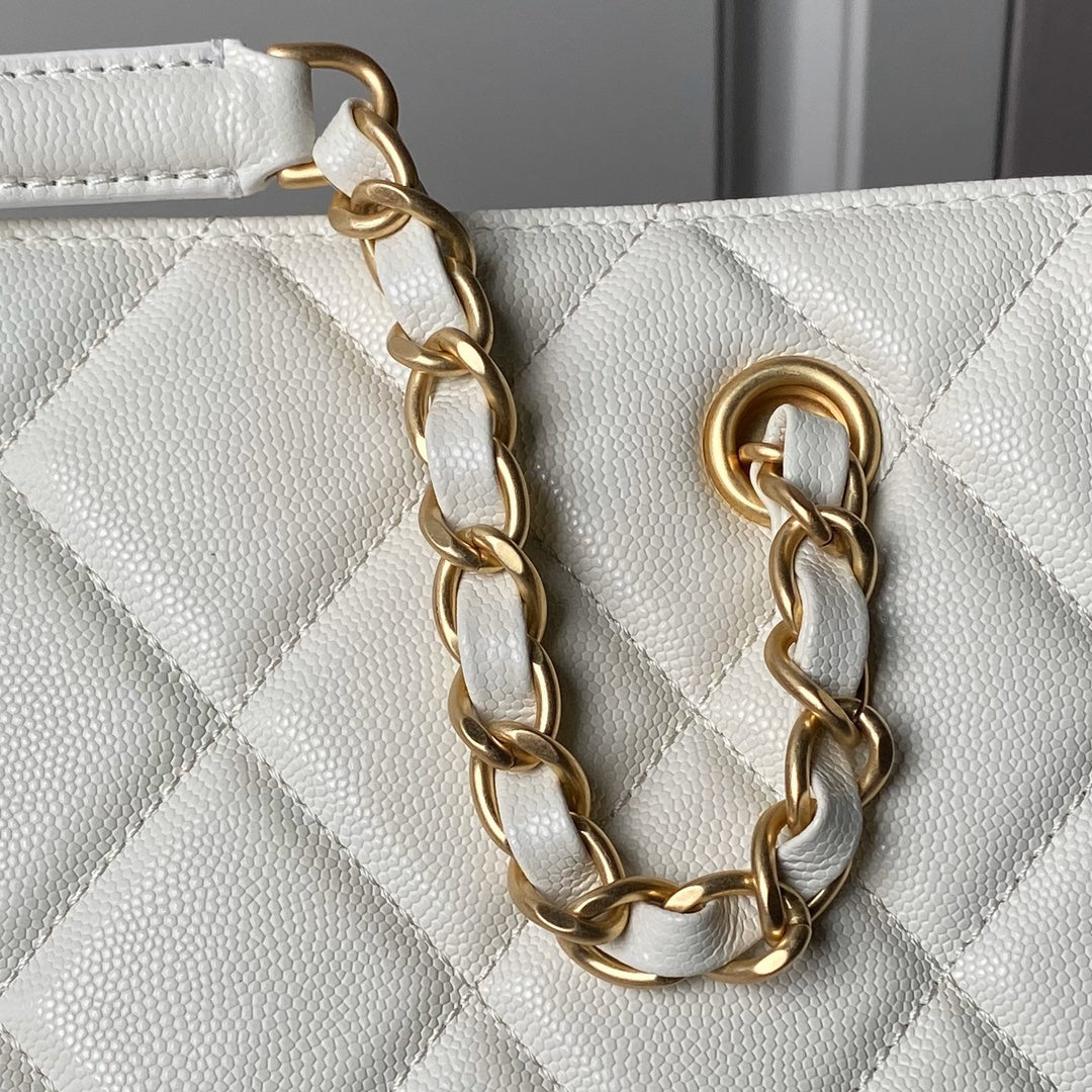 SAC CABAS 24A 30CM CRÈME CAVIAR QUINCAILLERIE OR