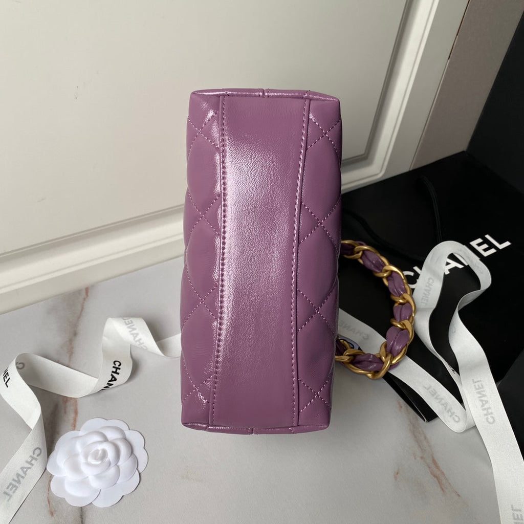 24A HOBO BAG 23CM VIOLET CALFSKIN GOLD HARDWARE