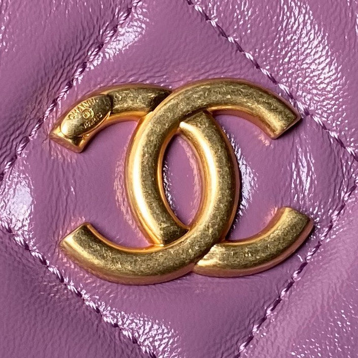 24A HOBO BAG 38CM VIOLET CALFSKIN GOLD HARDWARE