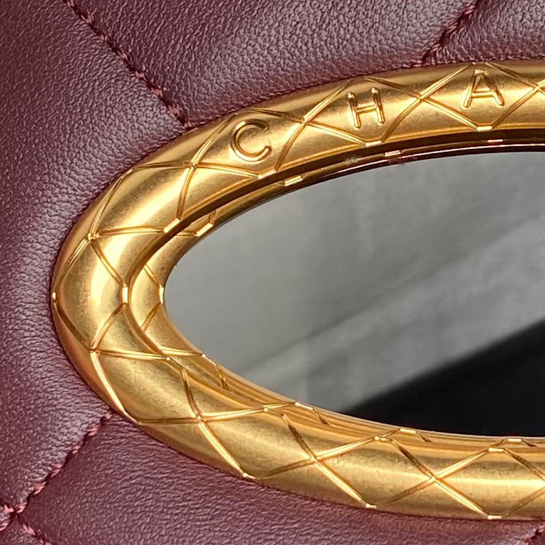 CC 24B CLUTH 25CM BURGUNDY LAMBSKIN