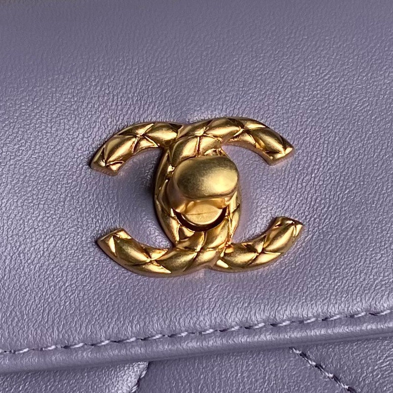 CC 24B CLUTH 25CM VIOLET LAMBSKIN