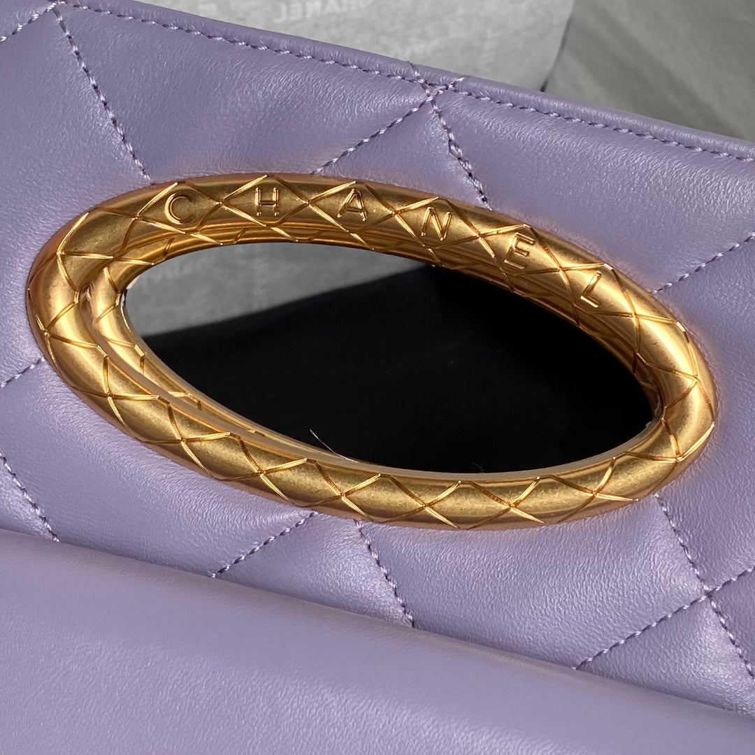 CC 24B CLUTH 25CM VIOLET LAMBSKIN