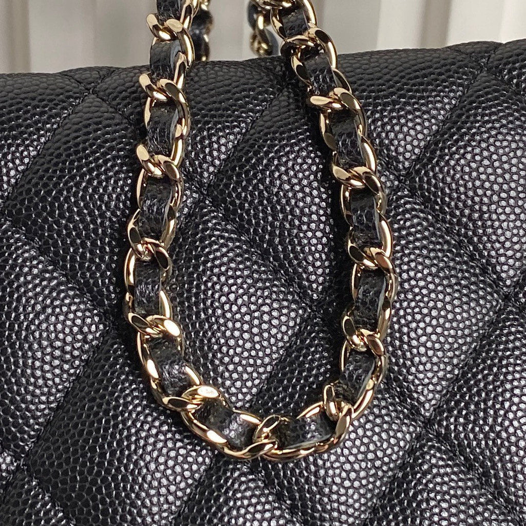 Sac Hobo CC 25C 21,5 cm avec poignée supérieure en cuir de veau grainé noir