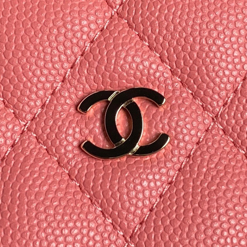 Sac Hobo CC 25C 21,5 cm avec poignée supérieure en cuir de veau grainé rose foncé