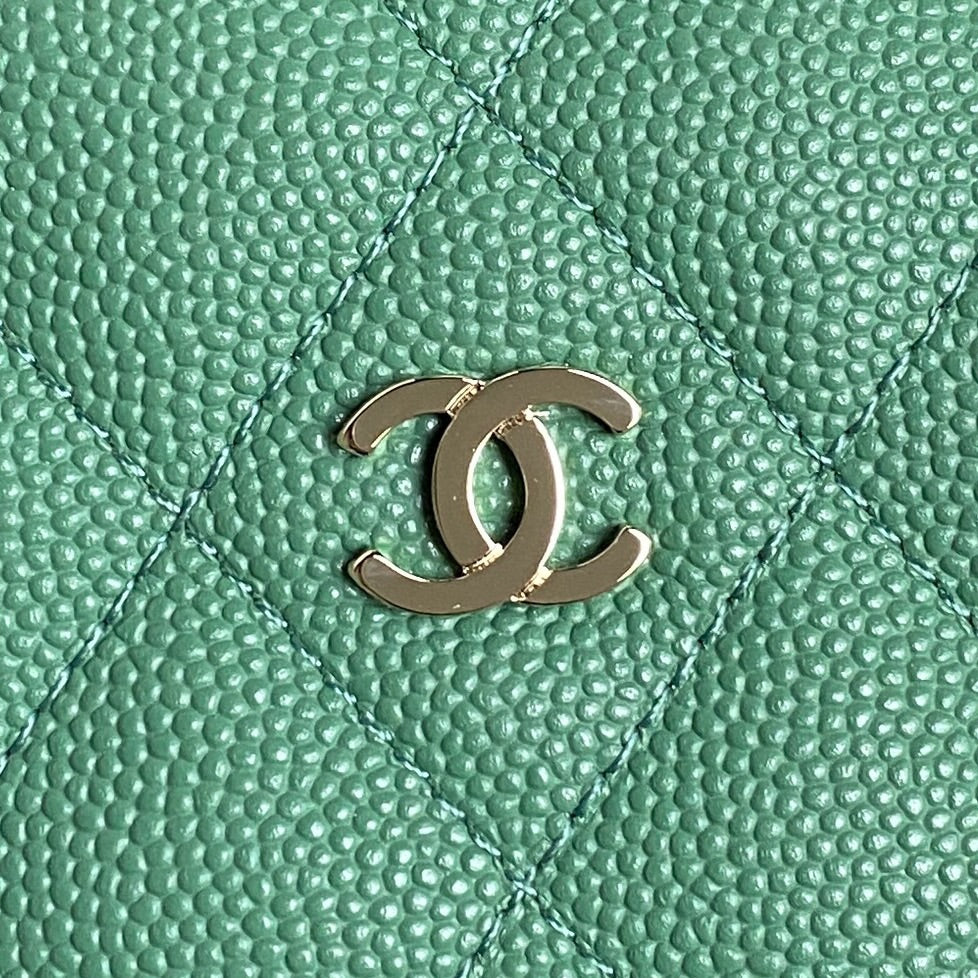 CC 25C HOBO BAG 21.5CM TOP HANDLE DARK GREEN GRAINED CALFSKIN
